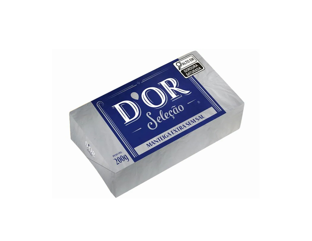 MANTEIGA SEM SAL TABLETE DOR 200 G (CX 30 UN)